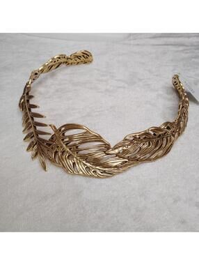 NWT Kendra Scott Gold Tone Leaf Collar Statement Necklace Choker